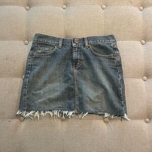 Calvin Klein Jeans Blue Frayed Jean Skirt